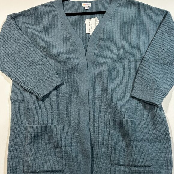 BRAND NEW - Lularoe Large Essential Cardigan Sweater w/ Tags - Blue - Picture 1 of 3